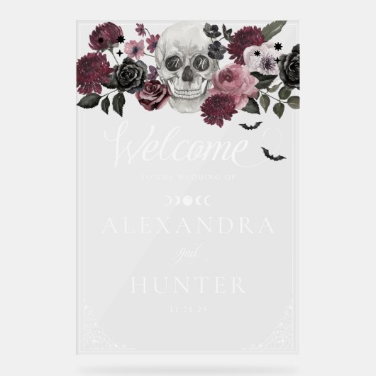 Til Death Aquarelle Squelette Rose Mariage gothiqu (Recto)