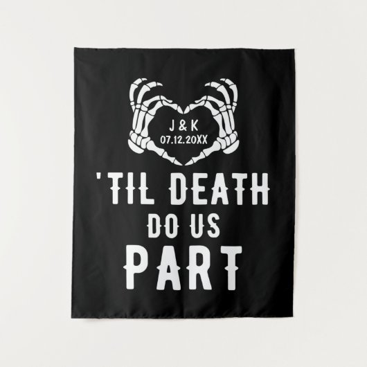Til Death Do ons Part Backdrop Wedparty Custom Wandkleed (Voorkant)