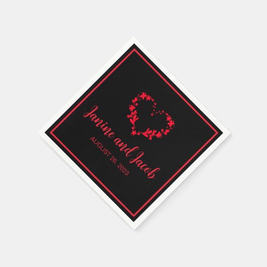 Til Death Do ons Part Gothic Black and Red Servet (Hoek)