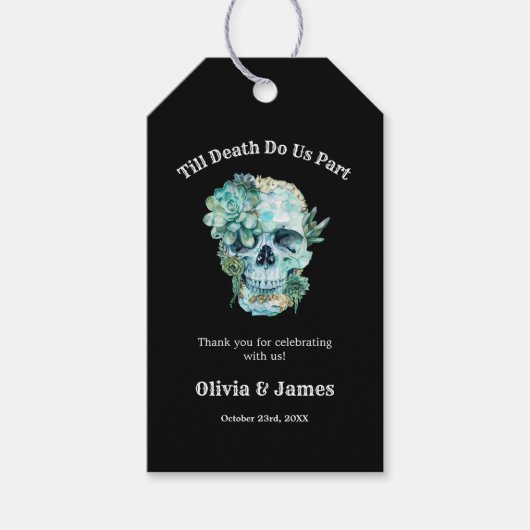 Til Death Do ons Part Gothic Halloween Wedding Cadeaulabel (Voorkant)