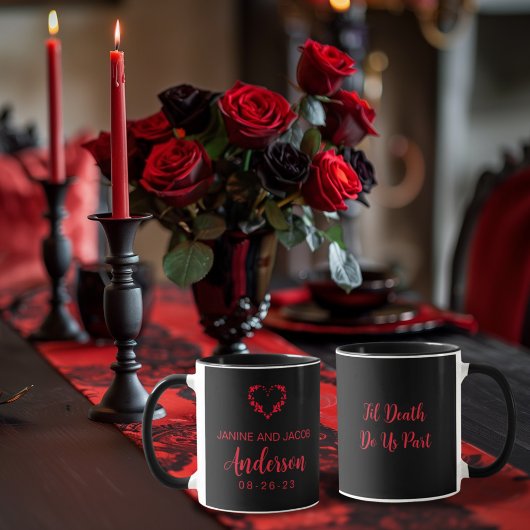 Til Death Do ons Part Gothic Moody Black and Red Mok