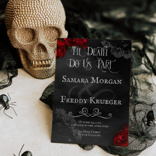Til Death Do ons Part Gothic Wedding Invite Roos Kaart