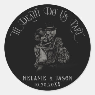 Til Death Do ons Part Gothic Wedding Ronde Sticker