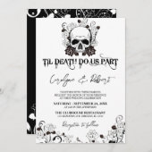Til Death Do ons Part Halloween Gothic Wedding Inv Kaart (Voorkant / Achterkant)