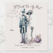 'Til Death Do ons Part | Halloween Wedding Wijn Etiket (Enkel label)