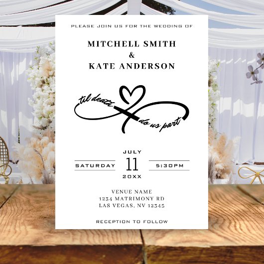 Til Death Do ons Part Infinity Symbool Bruiloft Kaart