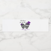 Til Death Do ons Part | Paars en zwart huwelijk Waterfles Etiket (Enkel label)