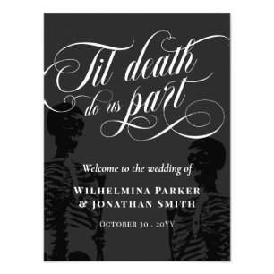 Til Death Do ons Part Skeleton Gothic Welcome Foto Afdruk