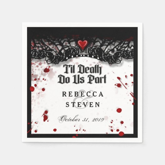 Til Death Do US Part Blood Splatter Halloween Servetten (Voorkant)