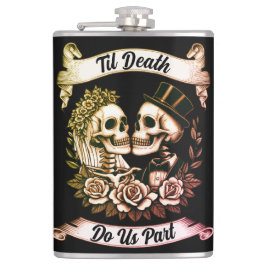Til Death Do Us Part: Bruid & bruidegom skelet Heupfles