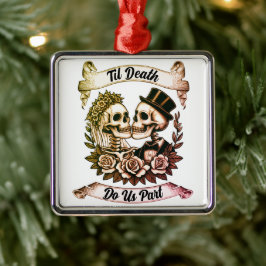 Til Death Do Us Part: Bruid & bruidegom skelet Metalen Ornament