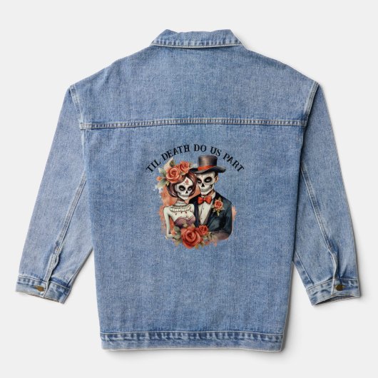 Til Death Do us Part Bruiloft Denim Jasje Jacket (Achterkant)
