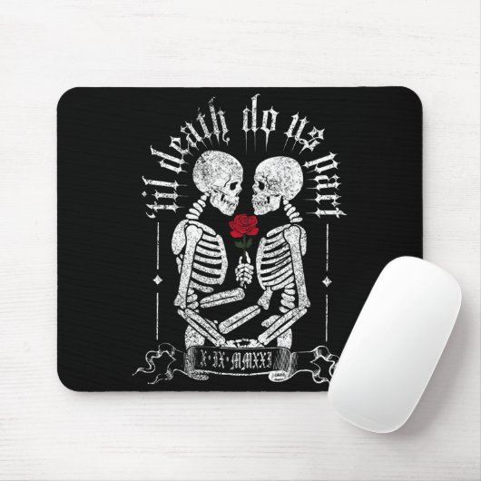 Til Death Do Us Part Couple Skeleton Halloween Men Muismat (Met muis)