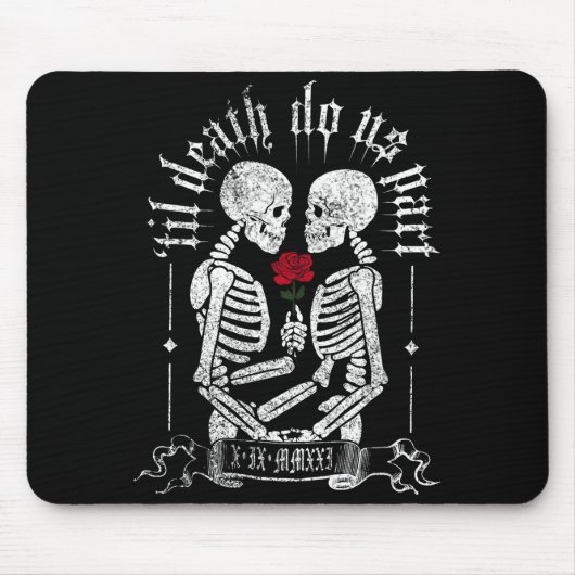 Til Death Do Us Part Couple Skeleton Halloween Men Muismat (Voorkant)
