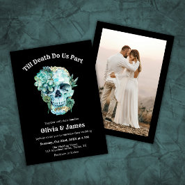 Til Death Do us Part Foto Halloween Bruiloft Kaart
