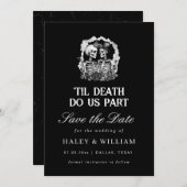 Til Death Do us Part Funeral Gothic Save The Date Kaart (Voorkant / Achterkant)