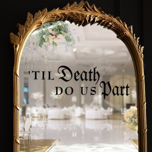 Til Death Do Us Part Gothic Black Wedding Raamsticker