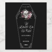 Til Death Do us Part Halloween Gotische Bloemen Sc Wijn Etiket (Enkel label)