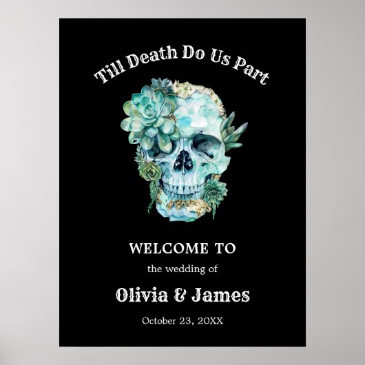 Til Death Do Us Part Halloween Huwelijk Welkom Poster (Voorkant)