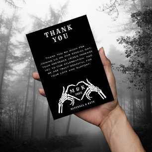 Til Death Do us Part Hart Hand Zwart Bruiloft Bedankkaart