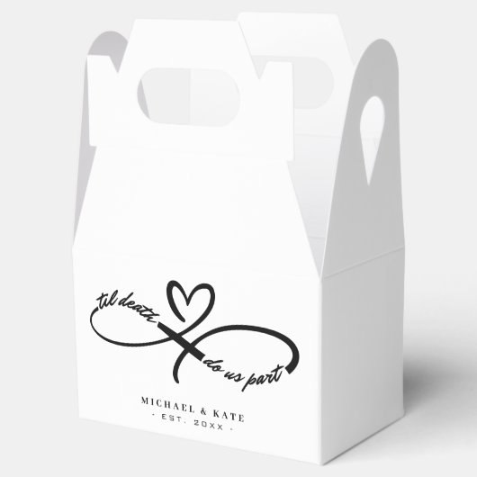 Til Death Do us Part Infinity Symbool Hart Bruilof Bedankdoosjes (Geopend)