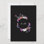 'Til Death Do US Part Paars & Black Wedding Invdin Kaart (Achterkant)