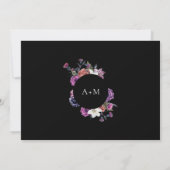 'Til Death Do us Part Paarse & Zwart RSVP Kaart (Achterkant)