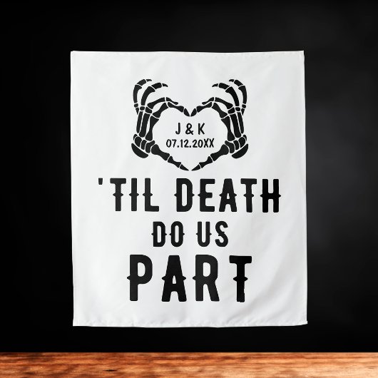 Til Death Do US Part Personalized Wedstrijd Backdr Wandkleed