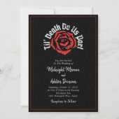 Til Death Do us Part Roos Zwart Bruiloft Kaart (Voorkant)