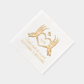 Til Death Do Us Part Skeleton Hands Hartteken #1 Folie Servetten (Rechts)