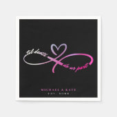 Til Death Do Us Part Zwart en Roze Oneindigheid Sy Servet (Voorkant)