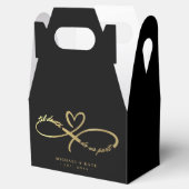 Til Death Do us Part Zwart & Goud Infinity Symbool Bedankdoosjes (Geopend)