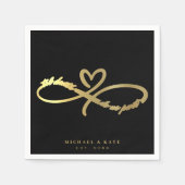 Til Death Do us Part Zwart & Goud Infinity Symbool Servet (Voorkant)