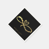 Til Death Do us Part Zwart & Goud Infinity Symbool Servet (Hoek)