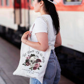 Til Death Do us Party Gothic Floral Skull Bruiloft Tote Bag