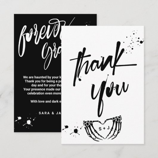 Til Death Do Us Party Grunge Wedding Bedankkaart (Voorkant / Achterkant)