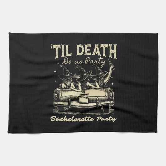 Til Death Do Us Party Halloween D Yellow Theedoek (Horizontaal)