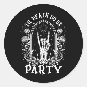 Til Death Do Us Party Retro Halloween Chelorette M Ronde Sticker
