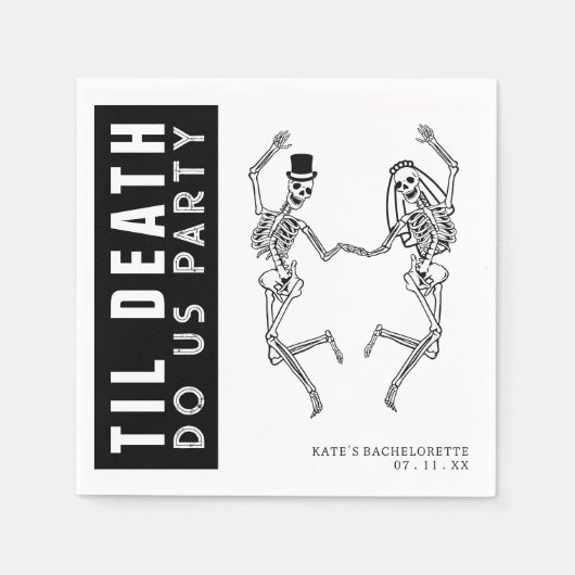 Til Death Do US Party Skelet Paar Bachelorette Servet (Voorkant)