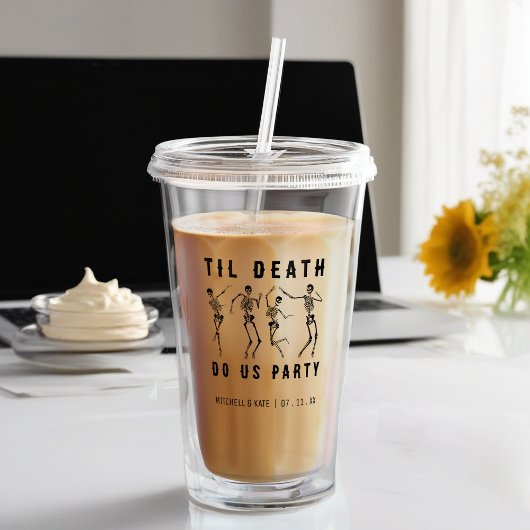 Til Death Do US Party Skeleton Bachelorette Party Acryl Drinkbeker