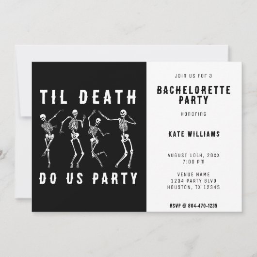 Til Death Do US Party Skeleton Bachelorette Party Kaart (Voorkant)