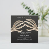 Til Death Do Us Skeleton Gold Huwelijk Kaart (Staand voorkant)