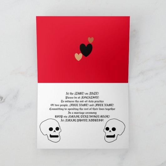 'Til Death Gothic Faire-part de mariage (Intérieur)