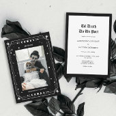 Til Death Gothic Foto Halloween Bruiloft Kaart
