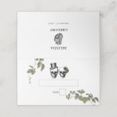 Til Death Gothic Heart Floral Skulls Bruiloft (Buitenkant ongevouwen)