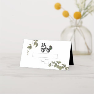 Til Death Gothic Heart Floral Skulls Bruiloft