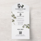 Til Death Gothic Heart Floral Skulls Bruiloft All In One Uitnodiging (Binnen)