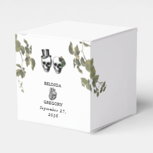 Til Death Gothic Heart Floral Skulls Bruiloft Bedankdoosjes