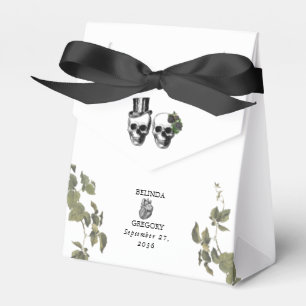 Til Death Gothic Heart Floral Skulls Bruiloft Bedankdoosjes