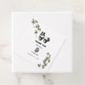 Til Death Gothic Heart Floral Skulls Bruiloft Bedankjes Labels (In situ)